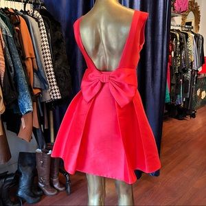 Kate Spade open back silk mini dress vibrant pink